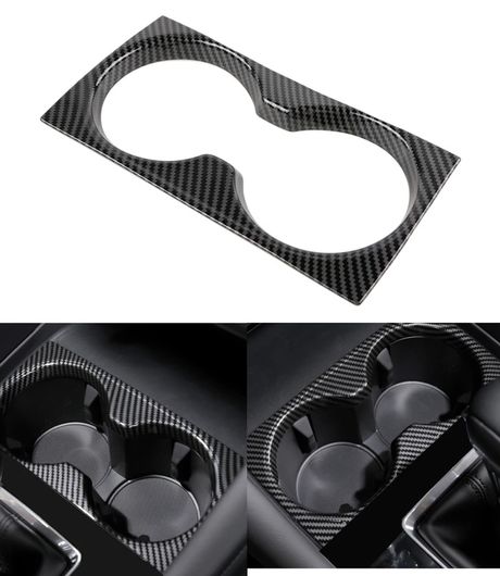 適用: マツダ3 アクセラ 2020 2021 2022 ABS カーボン セントラル コンソール ドリンクホルダー カバー ステッカー トリム プラスチック スタイル ブラック SR-BB-8089 Interior parts for cars