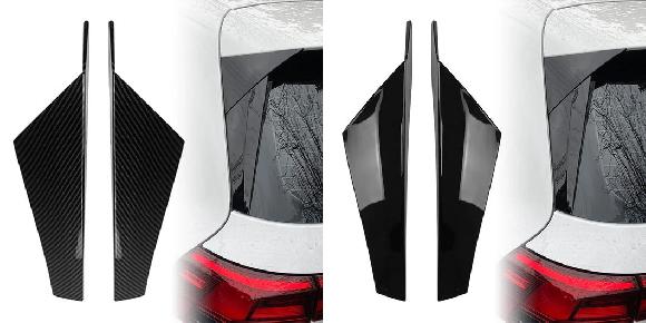 リア ウインドウ スポイラー サイド ウイング トリム カバー 適用: VW ゴルフ 8 MK8 2020-2021 装飾 カーボン調・ピアノブラック SR-BB-8430 Exterior parts for cars