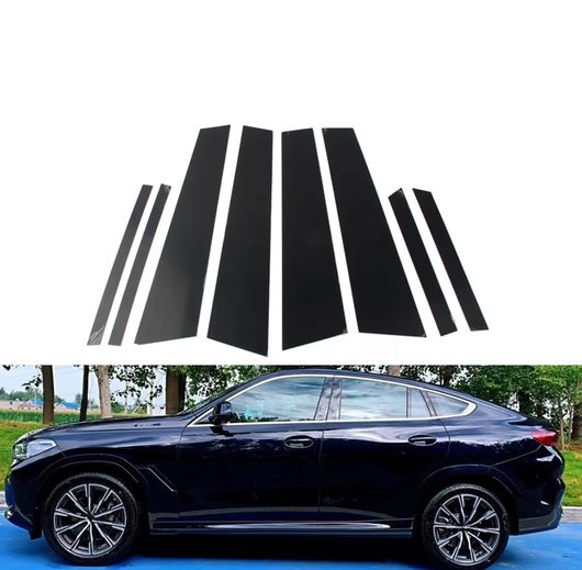 8ピース ピラー ポスト 適用: BMW/ビーエムダブリュー X6 G06 2020-2023 ドア ウインドウ 列 B C 装飾 トリム ブラック SR-BB-8274 Exterior parts for cars 5,944円