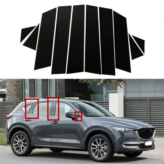 ピラー ポスト 適用: マツダ CX-5 2017-2022 2021 2020 2019 ドア ウインドウ トリム カバー デカール ステッカー エクステリア パーツ ピアノブラック SR-BB-8308 Exterior parts for cars
