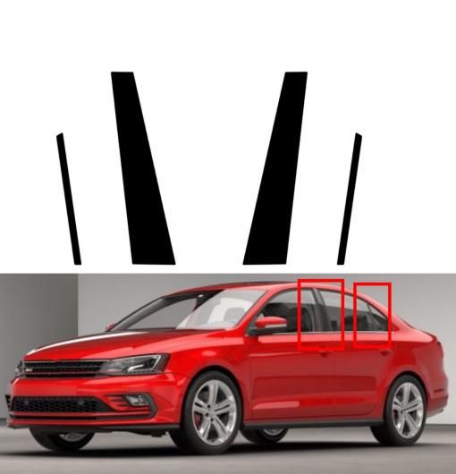 ピラー ポスト 適用: フォルクスワーゲン/VOLKSWAGEN ジェッタ 2011-2017 2018 ドア センター ミドル B C ステッカー トリム ウインドウ 列 カバー ブラック SR-BB-8456 Exterior parts for cars
