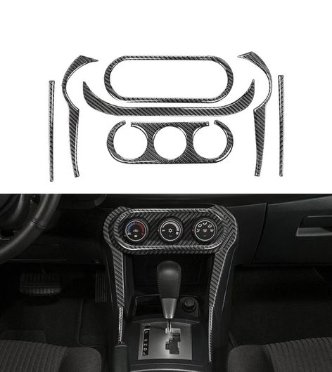 カーボン コントロール コンソール アクセント ボタン フレーム ステッカー カバー トリム 適用: 三菱 ランサー ES DE GTS 2008-2015 ブラック SR-BB-8476 Interior parts for cars