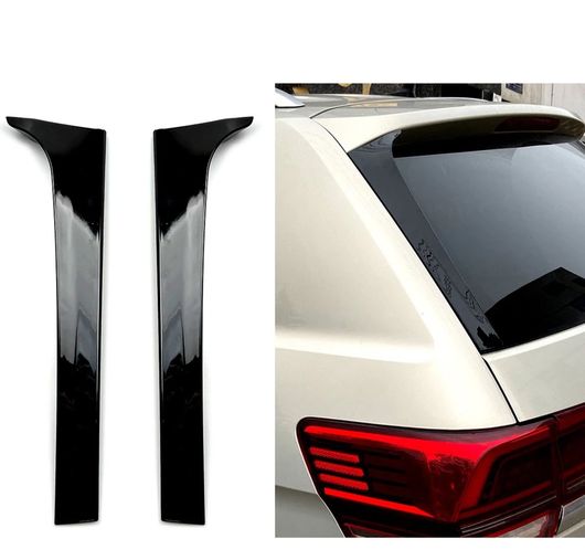 適用: VW テラモント アトラス 2017 2018 2019 リア ウインドウ サイド スポイラー カナード カナード スプリッタ トリム ステッカー ABS ブラック SR-BB-8510 Exterior parts for cars
