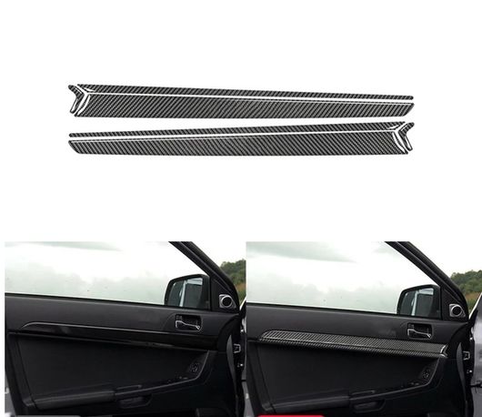 カーボン ステッカー パネル トリム ストリップ 適用: 三菱 ランサー EVO X MR 2008-2015 インテリア アクセサリー ブラック SR-BB-8515 Interior parts for cars