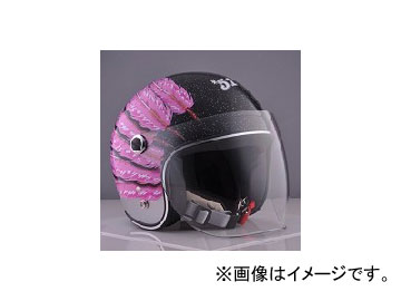 2輪 72JAM JET HELMET ジェットヘルメット JAM CUSTOM PAINTING Ladies＆Kids Feather JET Pink IWK-06 JAN：4562286791059