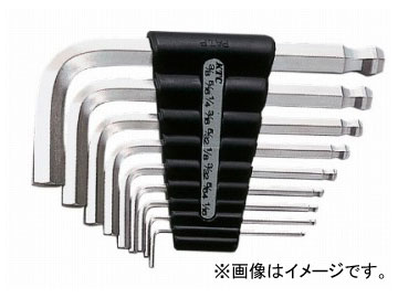 KTC ハイグレードボールポイントL形判定基準六角棒鍵書き割り［9本組］ HLD2009B  High grade ball point Type Standard hexagon rod wrench set pcs