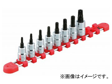KTC 9.5sq.遊撃手T型いじり打ち切りトルクスビットソケットセット［8コ組］ TBT3S08TH  Short type turbulent Torx bit socket set pumps