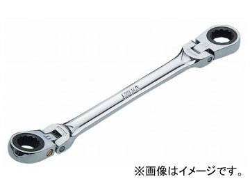KTC ラチェットめがね鍵（両頭型首商い口印字機） MR1-1012F  Ratchet glasses wrench both head swing type
