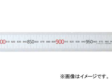 シンワ測定 マグネチックスケール シルバー 1m 赤数字入 マグネット付JIS 13544 JAN：4960910135444  Magnetic scale Silver Red numbered Magnet with magnet