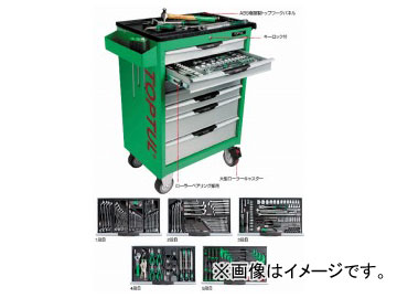 トップトゥル/TOPTUL プロフェッショナルメカニカルローラーキャビネットセット 引き出し7段 229点 GCAJ0014 Professional mechanical roller cabinet set drawer steps