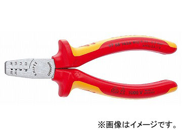クニペックス/KNIPEX 絶縁圧着ペンチ エンドスリーブ用 品番：9768-145A JAN：4003773071754 Insulated pressure pliers