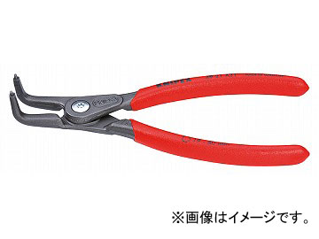 クニペックス/KNIPEX 軸用精密スナップリングプライヤー 曲 品番：4921-A41 JAN：4003773050360 Axial precision snap ring pliers