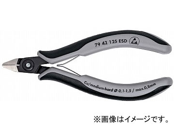 クニペックス/KNIPEX 電子工学ニッパー 品番：7942-125ESD JAN：4003773061588  Electronics nipper