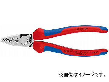 クニペックス/KNIPEX エンドスリーブ用圧着ペンチ 品番：9772-180 JAN：4003773060185 Pressing pliers for end sleeve