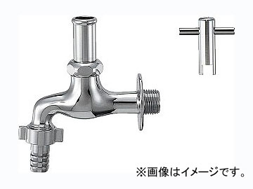 カクダイ 共用カップリング付き横水栓（首長かぎ式） 品番：7031L JAN：4972353703166 Shake coupling horizontal faucet chief Kagi type