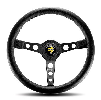 MOMO/モモ プロトタイプ ステアリング ブラックレザー ホワイトステッチ 347mm P-1 28,766円