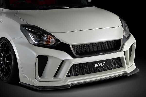ブリッツ/BLITZ エアロスピードRコンセプト フロントバンパースポイラー 未塗装 ラインLED付属 60267 スズキ スイフトスポーツ ZC33S K14C 2017年09月～ Front bumper spoiler