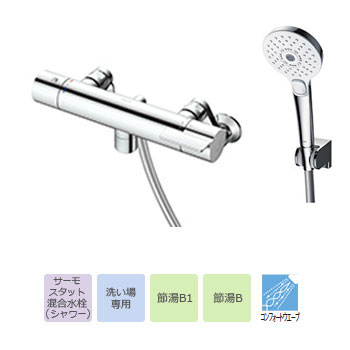 TOTO GG続きもの 風呂場シャワー用サーモスタット組みあわせる水栓 壁付/冷ややかさ地用/スパウト0粍 コンフォートウェーブ・3流行り物(めっき) TBV03412ZA  Termostat mixed faucet for bathroom shower