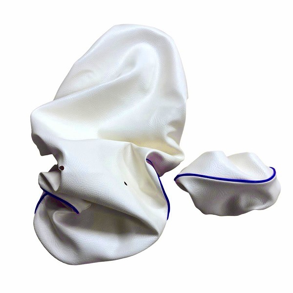 アルバ/ALBA 国産シートカバー 白カバー・青パイピング 被せるタイプ ホンダ PCX150 KF12 125cc 2輪 Domestic seat cover