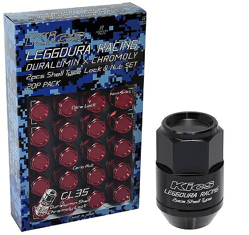 協永産業/KYO-EI Kics レデューラレーシング シェルタイプロック＆ナットセット CL35 ブラック M12×P1.25 クローズドエンドタイプ 入数：1セット(ナット16個/ロック4個) CL35-13K