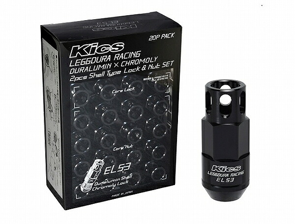 協永産業/KYO-EI Kics レデューラレーシング シェルタイプロック＆ナットセット EL53 ブラック M12&times;P1.5 入数：1セット(ナット16個/ロック4個) EL53-11K｜オートパーツエージェンシー2号店 27,888円