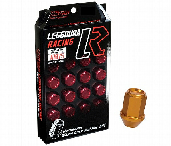 協永産業/KYO-EI Kics レデューラレーシング ロック＆ナットセット イエローゴールド M12&times;P1.5 入数：1セット(ナット16個/ロック4個) KIC1O｜オートパーツエージェンシー2号店
