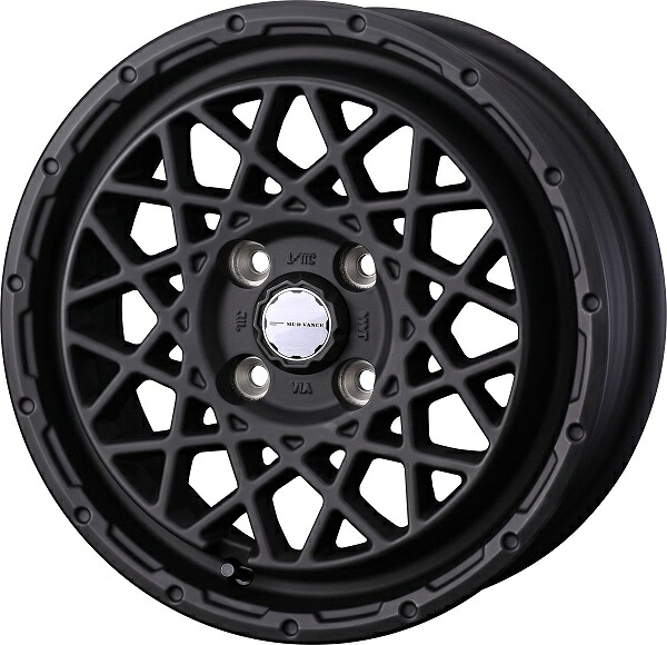 WEDS ADVENTURE MUD VANCE 09 ホイール FULL MAT BLACK 14インチ×4.5J ＋45 4H100 入数：1台分(4本) 41149 wheel