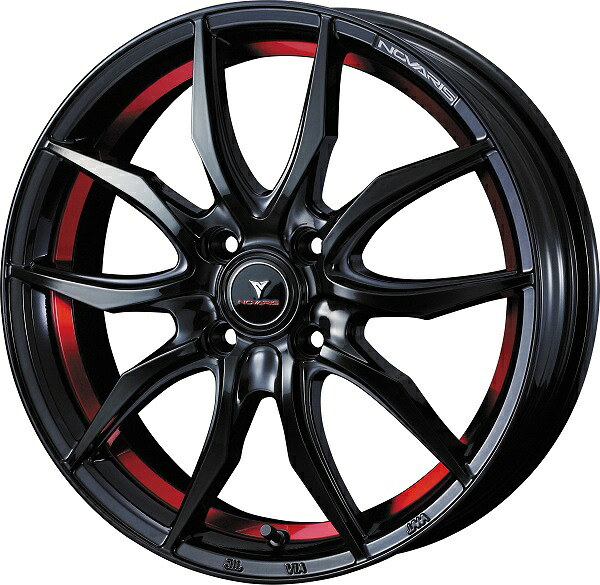 NOVARIS ROHGUE VF ホイール PIANO BLACK/RED LINE 15インチ×4.5J +45 4H100 入数:1台分(4本) 40061 wheel|オートパーツエージェンシー2号店