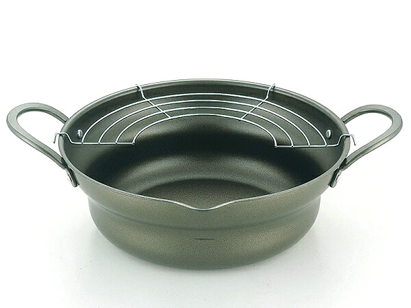 縁(えにし) 広口揚げ鍋 26cm アミ付 EN-W26W wide mouth deep fryer