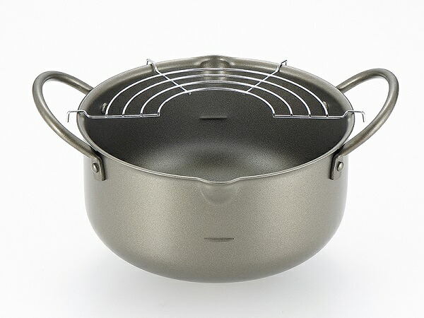 あねしす 特厚深型天ぷら鍋 20cm アミ付 IYE-6514 Extra thick deep tempura pot