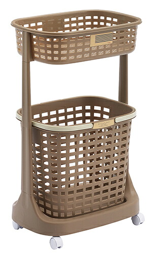 2段ランドリーバスケット ココアブラウン 2LB-COBR(0284076) tier laundry basket