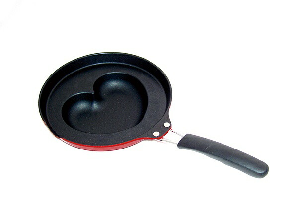 ハートのオムフライパン レッド KS-2828(0331040) Heart omelette frying pan画像