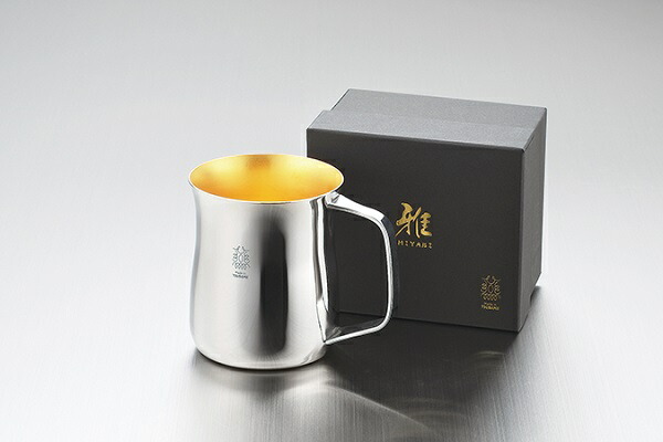 雅(みやび) お手掛けタンプラー(内面24金メッキ) MY-02(0233038)  Tumbler with handle gold plated inside キッチン用品・食器・調理器具-グラス・タンブラー