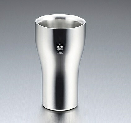 18-8ステンレス鋼W社会システム タンプラー 300mL 銀鏡完成 TM-037(0233017)  stainless steel structure tumbler