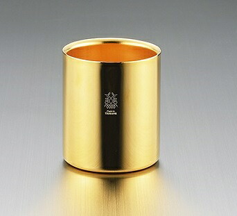 18-8ステンレス鋼W社会システム24金メッキタンプラー TM-042(0233024)  stainless steel structure gold plated tumbler