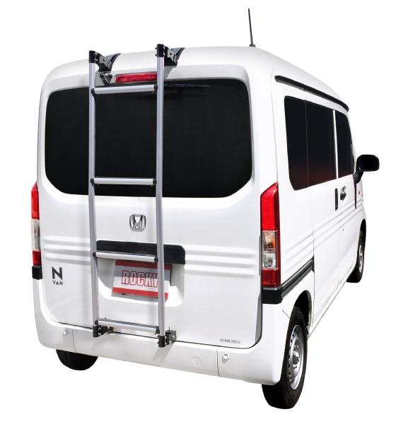ロッキープラス AKシリーズ リアハシゴ ダイハツ アトレー S700V/710V ハイルーフ 2021年12月~ ブラック フック固定タイプ rear ladder|オートパーツエージェンシー2号店