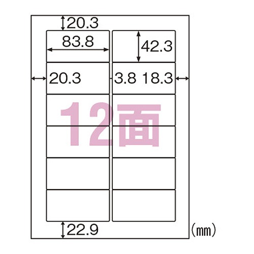 ヒサゴ きれいにはがせるエコノミーラベル A4 12面 ELH007(35864) Economy label peeled off cleanly