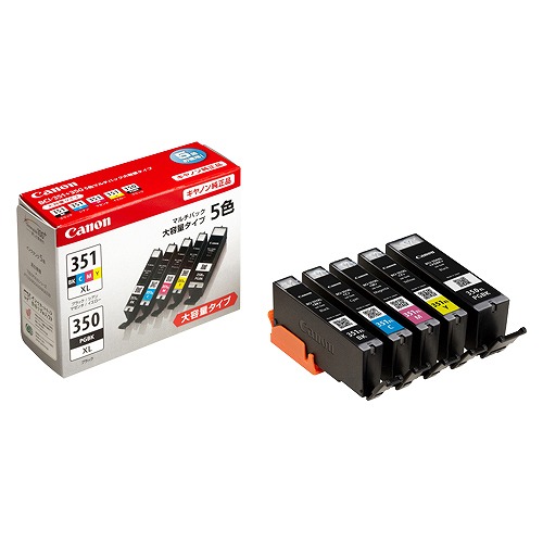 キヤノン インクタンク 5色マルチパック 大容量 BCI-351XL＋350XL/5MP(16374) ink tank