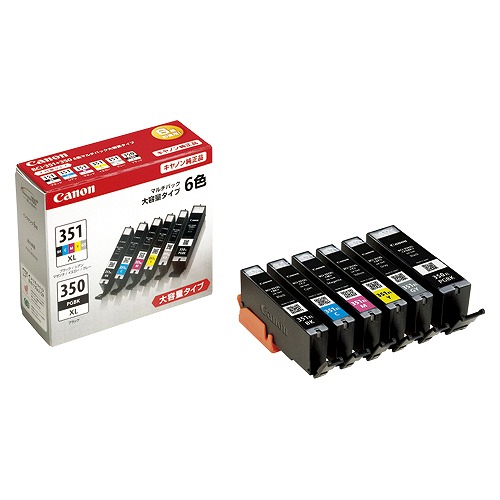 キヤノン インクタンク 6色マルチパック 大容量 BCI-351XL＋350XL/6MP(16373)  ink tank