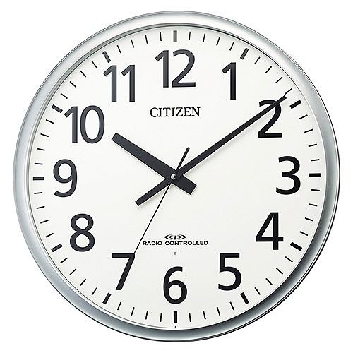 CITIZEN(シチズン) 大型 電波オフィスクロック シルバーメタリック 8MY547-019(38646) Large radio office clock
