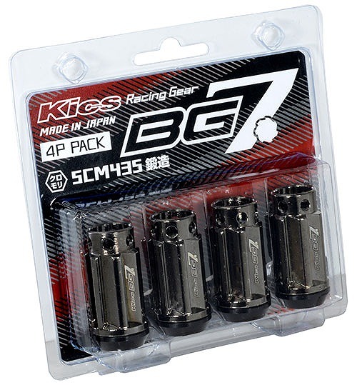 協永産業/KYO-EI Kics BG7 ナット グロリアスブラック M12×P1.25 キャップレス 入数：1セット(4個) BG703K4P nut