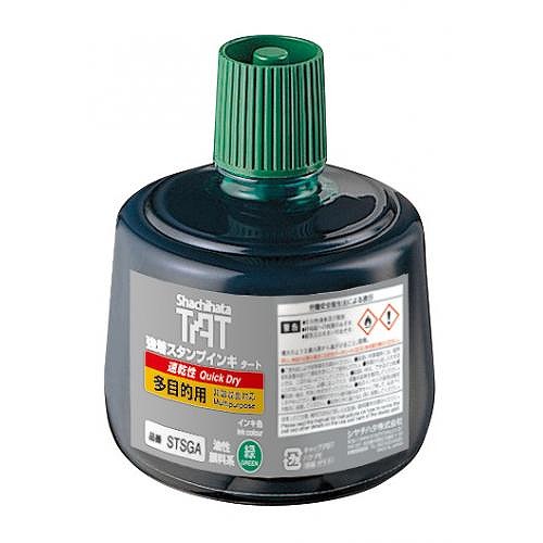 シヤチハタ 強着スタンプインキ タート 緑 大 速乾性多目的用 STSGA-3-G(42587) Strong adhesion stamp ink tart