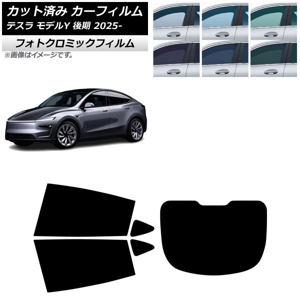 カーフィルム テスラ モデルY 後期 2025年03月～ リアセット(1枚型) フォトクロミック グリーン7520 AP-WFPM0505-RDR1 Car film