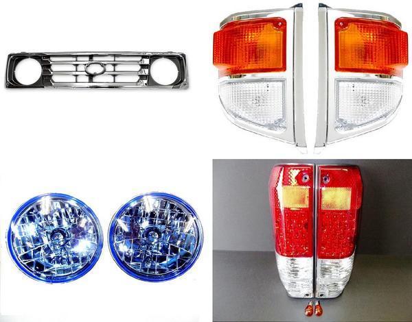 送料無料 大型商品 トヨタ ランクル 70 系 77 フロントグリル ヘッドライト LEDテールランプ コーナーランプ 左 右 セット HZJ77 PZJ77 ランドクルーザー