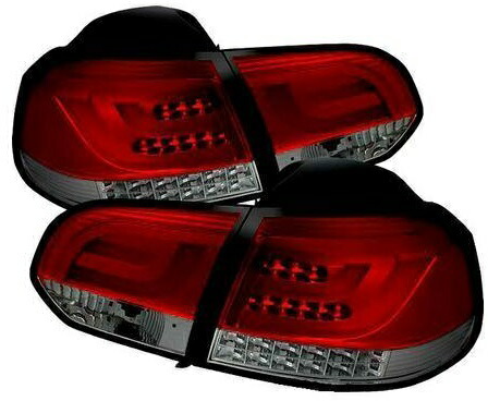 送料無料 フォルクスワーゲン ゴルフ 6 後期LOOK LEDファイバーレッド/スモーク テールランプ 左右セット 1KCBZ 1KCAX 1KCAV 1KCCZ 1KCDLF テール　テールライト