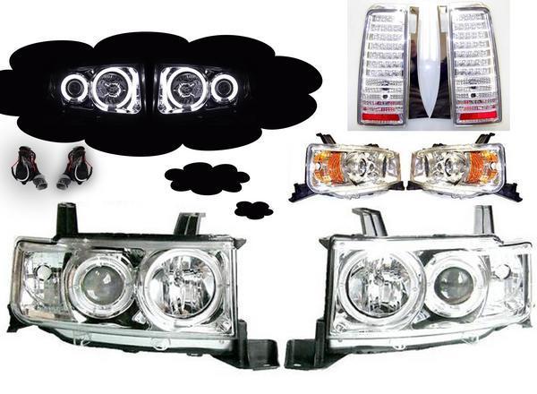 送料無料 bB NCP30 CCFL イカリング プロジェクター ヘッドライト アンバー 白 & LED テールランプ SET