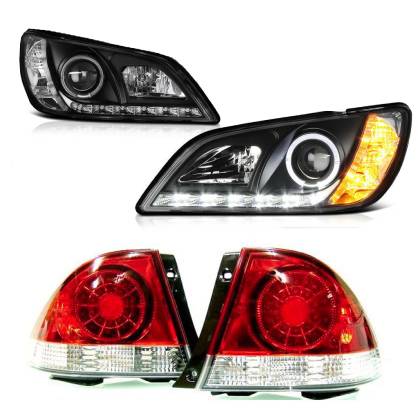 美品 アルテッツァ プロジェクターヘッドライト イカリング 左右セット 送料無料 トヨタ アルテッツァ 10系 LEDイカリング