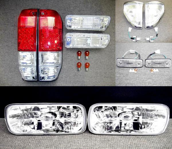 送料無料 トヨタ ランクル プラド 78 前期 ロング ヘッドライト & コーナー & LEDコンビテール & ウィンカー & マーカー 12V LJ78G LJ78W｜AUTO PARTS JAPAN