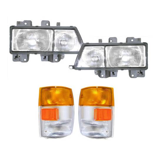 送料無料 イスズ エルフ ヘッドライト & コーナーランプ 左右 NHR69 NHR81 NHS69 NKR58 NKR63 NKR66 NKR71 NKR72 NKR81 NKS66 NKS71 いすゞ