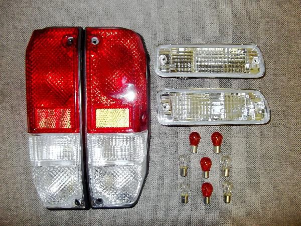 送料無料 送料トヨタ ランクル プラド 71 LJ71 KZJ71 ショート用 クリスタル フロント ウィンカー ＆ テールランプ 左右 セット ランドクルーザー 2ドア リヤ テール テールライト リア